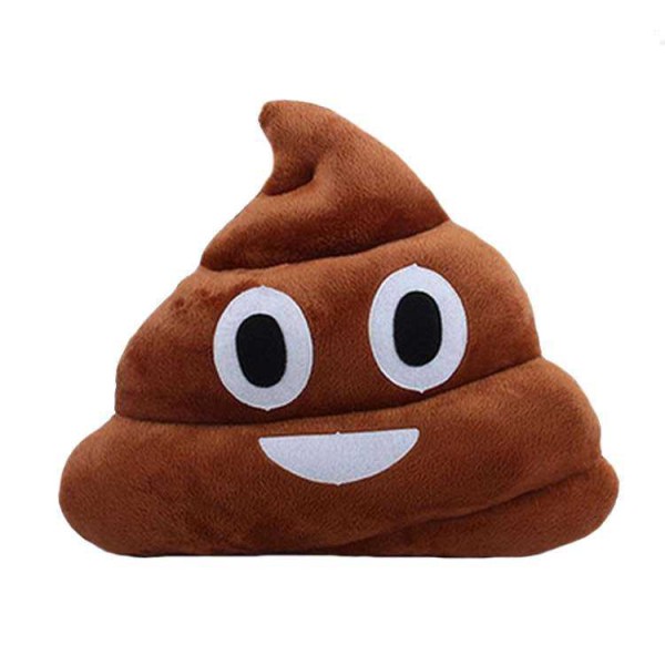 Soft Smiley Emoticon Dark Brown Cushion Pillow Stuffed Plush Toy Doll (Happy Poo)